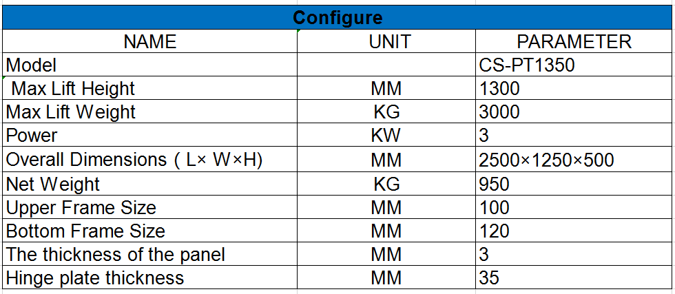 Mesa de elevaci&oacute;n